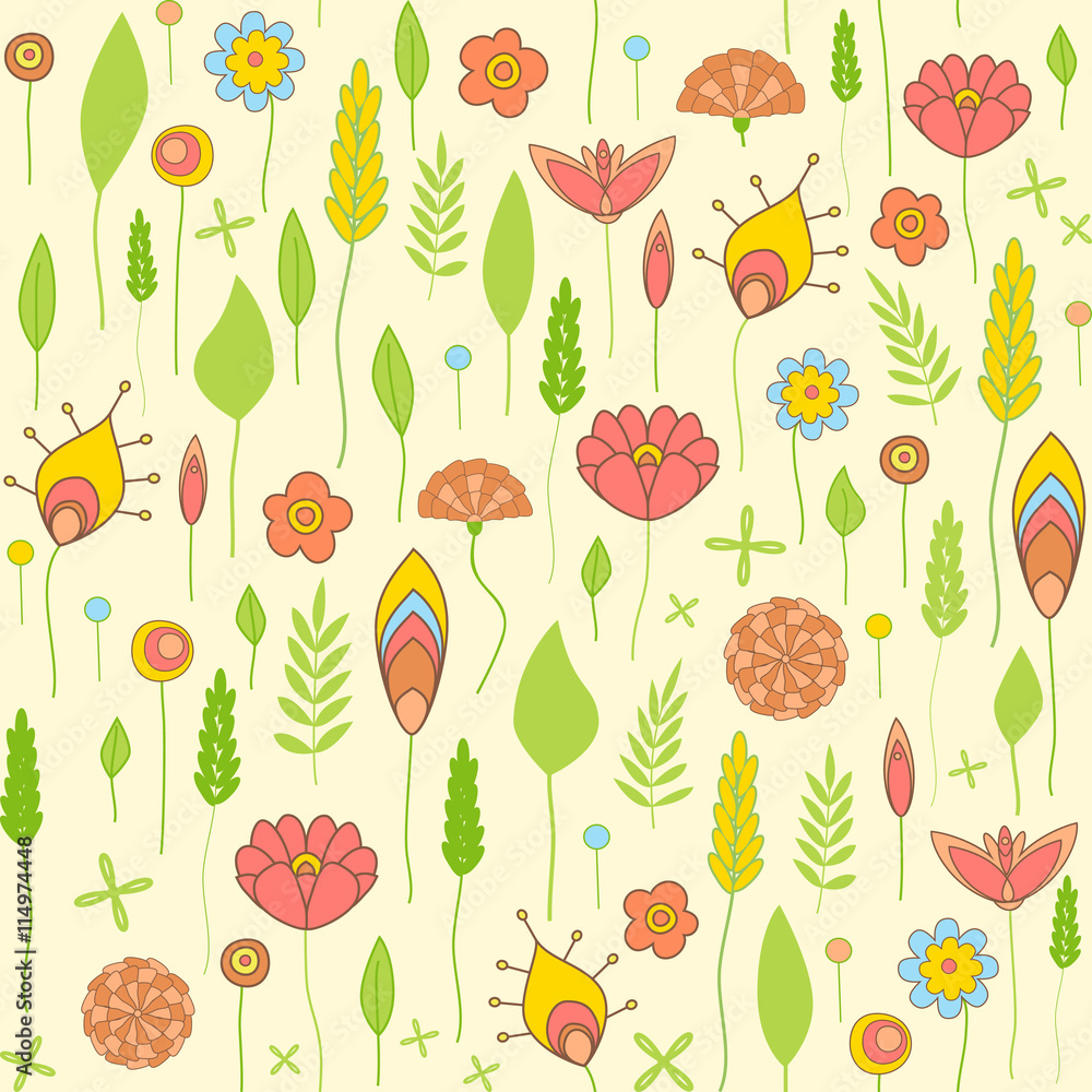 Seamless floral pattern. Flowers abstract texture