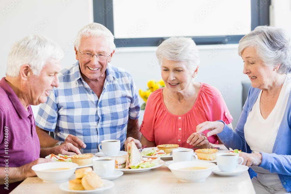 Seniors having lunch together Seniors having lunch together