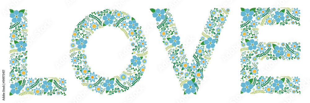 LOVE word nots - flower font LOVE word nots - flower font