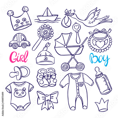 set of sketch children things