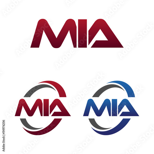 Modern 3 Letters Initial logo Vector Swoosh Red Blue mia