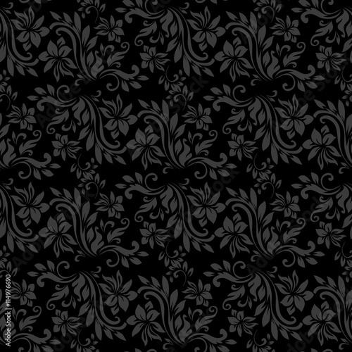 Wallpaper Mural Dark seamless pattern for wall. Wallpaper fabric textile design with mandalas and decorative vintage, trendy color elements. Torontodigital.ca