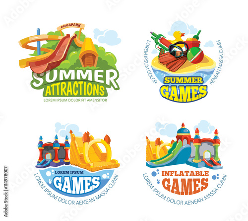 Vector illustration of summer labels