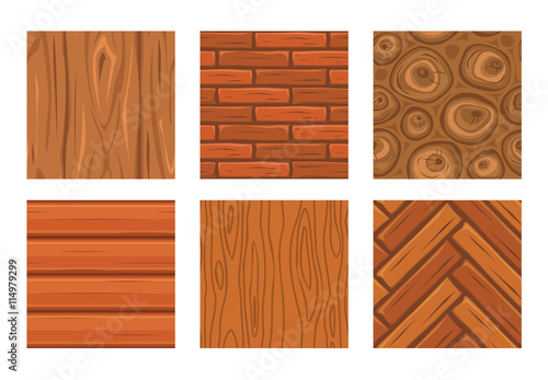 Cartoon wooden seamless textures