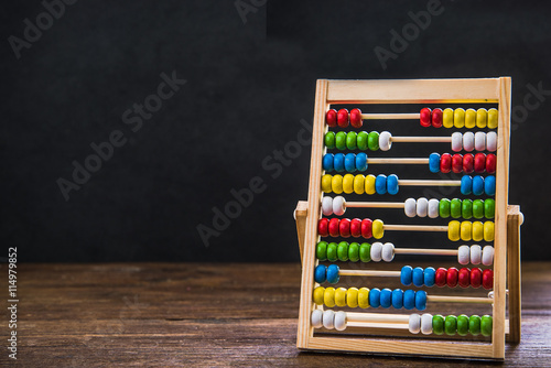 retro abacus in classroom