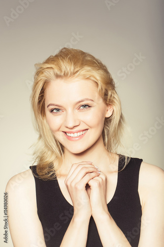 smiling blonde woman