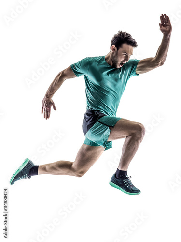 man runner jogger running isolated
