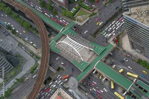 High angle view of traffic