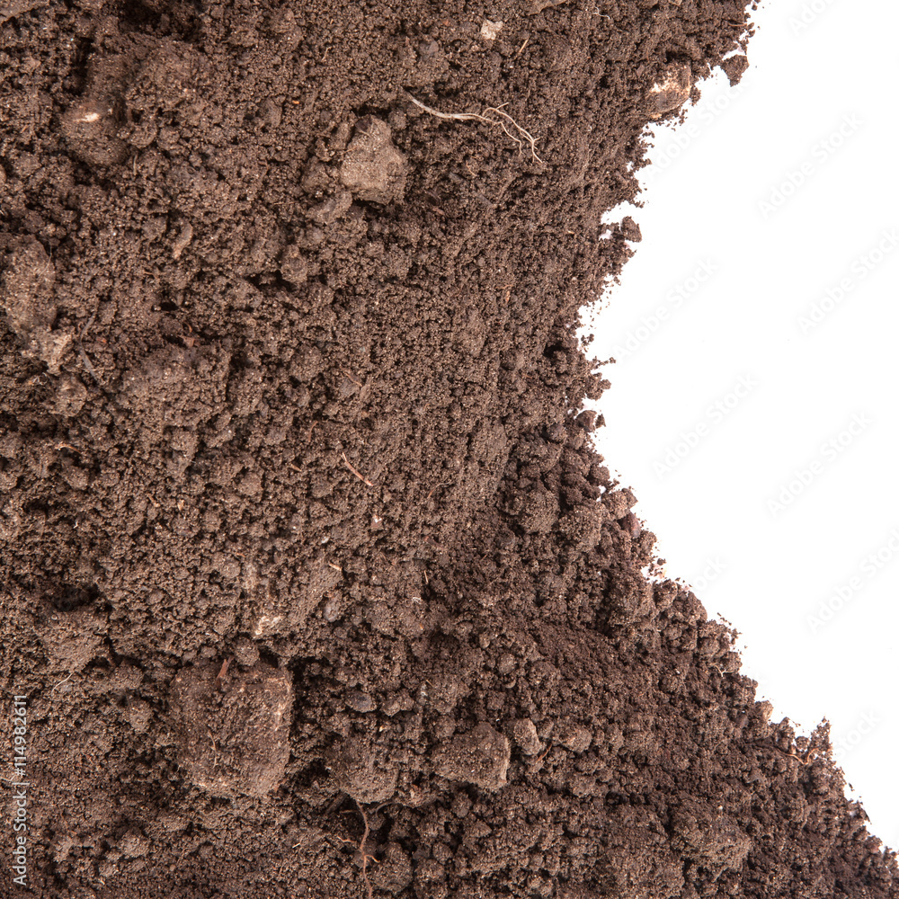 the soil for planting isolated on white background