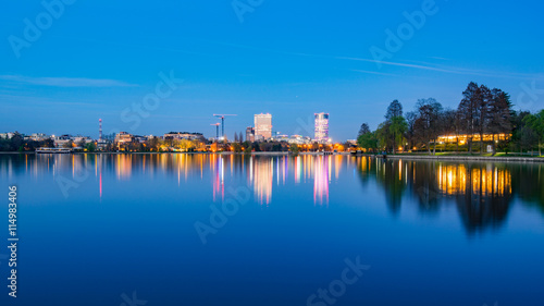 Parks in Bucharest at twilight