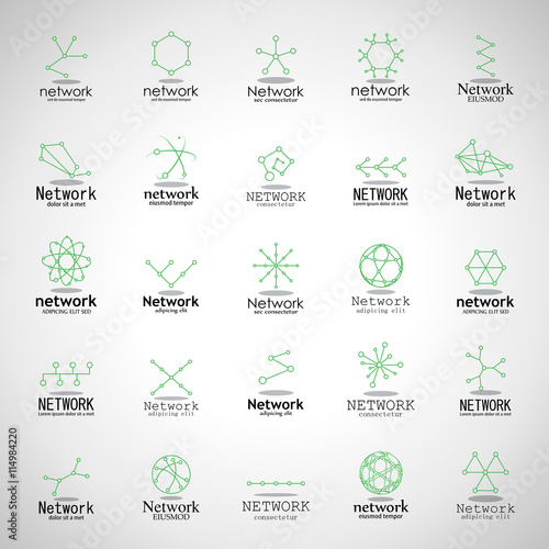 Network Icons Set - Isolated On Gray Background - Vector Illustration, Graphic Design. For Web, Websites