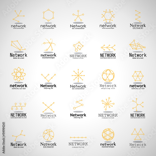 Network Icons Set - Isolated On Gray Background - Vector Illustration, Graphic Design. For Web, Websites