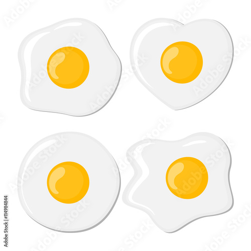 Fotobehang Fried eggs set