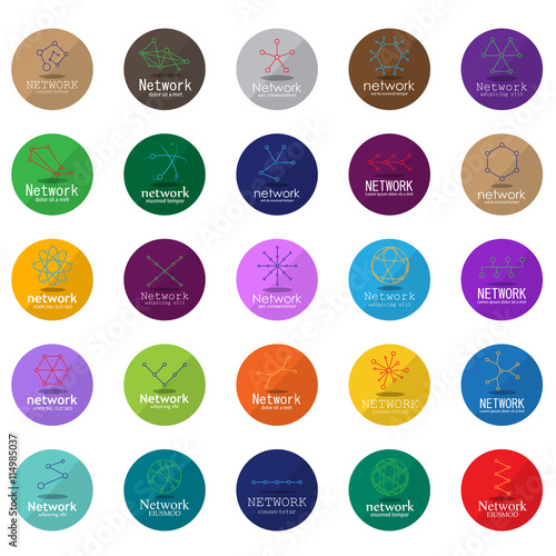 Network Icons Set - Isolated On White Background - Vector Illustration, Graphic Design. For Web, Websites