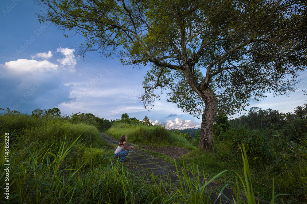 Lady under tree Lady under tree