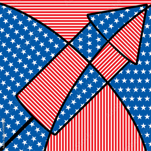 Bright abstract 4th of July cracker in vector format.