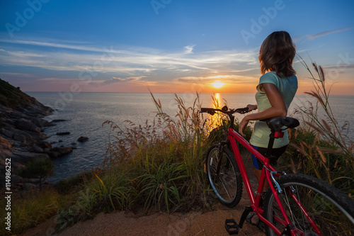 Lady with bike