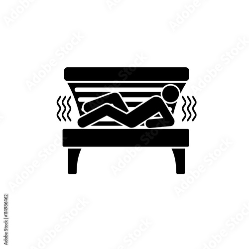 Man Lying in Solarium Tanning Bed Icon