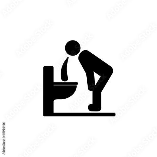 Man Vomiting over Toilet Icon