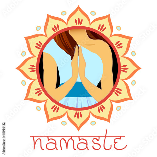 Indian greeting banner Namaste