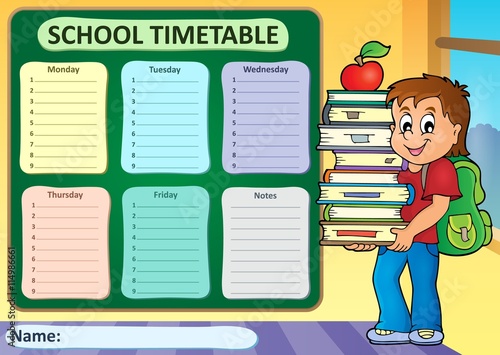 Weekly school timetable theme 3