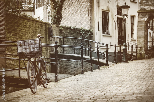 Fototapeta Retro stylu obraz holenderskiego miasta Gouda