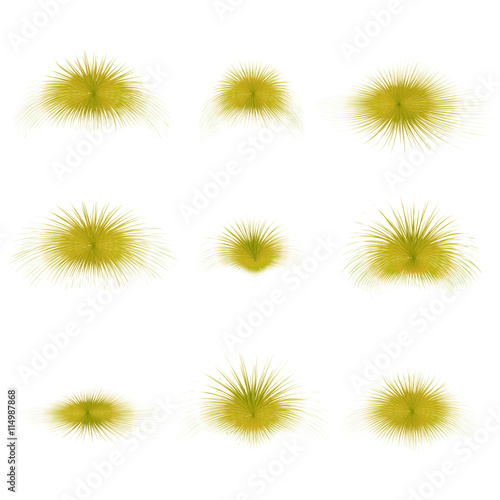 Set of autumn grass isolated on white background. Dry vegetation and old. Elements of a healthy environment illustration environment. Halloween Time. Yellow lawn. Vector illustration. 
