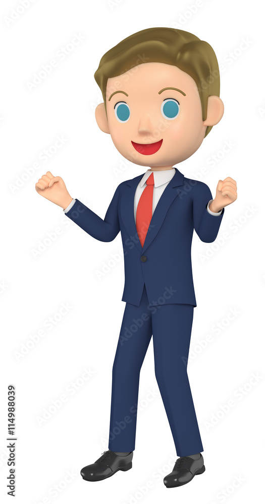 3D illustration character - The businessman of the victory pose. 3D illustration character - The businessman of the victory pose.