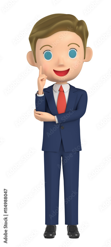 3D illustration character - An idea came to the businessman. 3D illustration character - An idea came to the businessman.