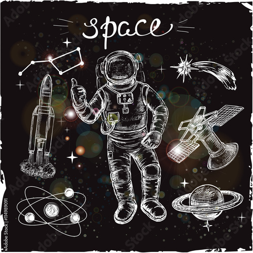 hand drawn set space