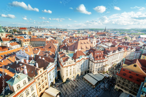 view from town hall tower, old town square, Prague