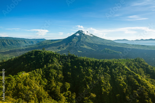 View of mount Batur (Gunung Batur) - active volcano in Bali, Indonesia.