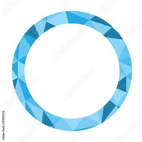 POLYGON PATTERN BLUE CIRCULAR FRAME