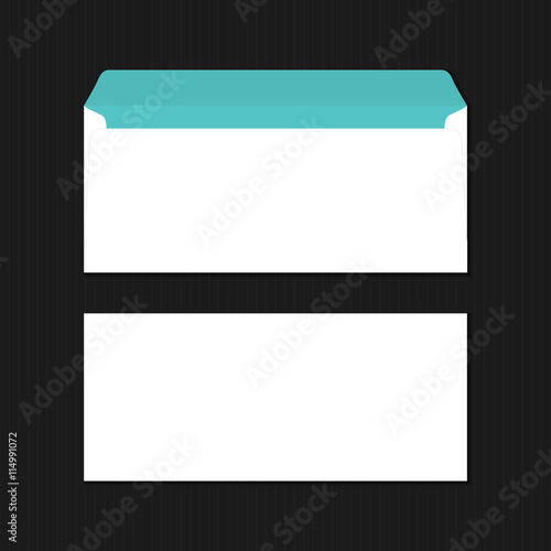 Obraz na płótnie Stylish white envelopes colored inside on black background. Vector template perfect for your design w salonie