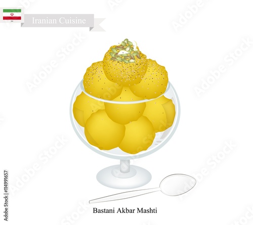 Bastani Akbar Mashti or Traditional Iranian Saffron Ice Cream