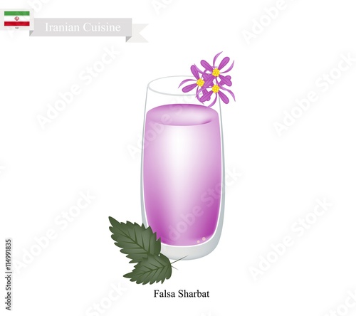 Falsa Sharbat or Iranian Drink From Grewia Asiatica and Syrup photo