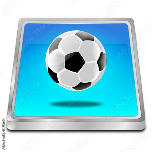 Button with Soccer ball - 3D illustration