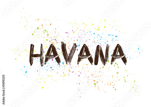 Havana, Cuba. Capital city typography lettering design.