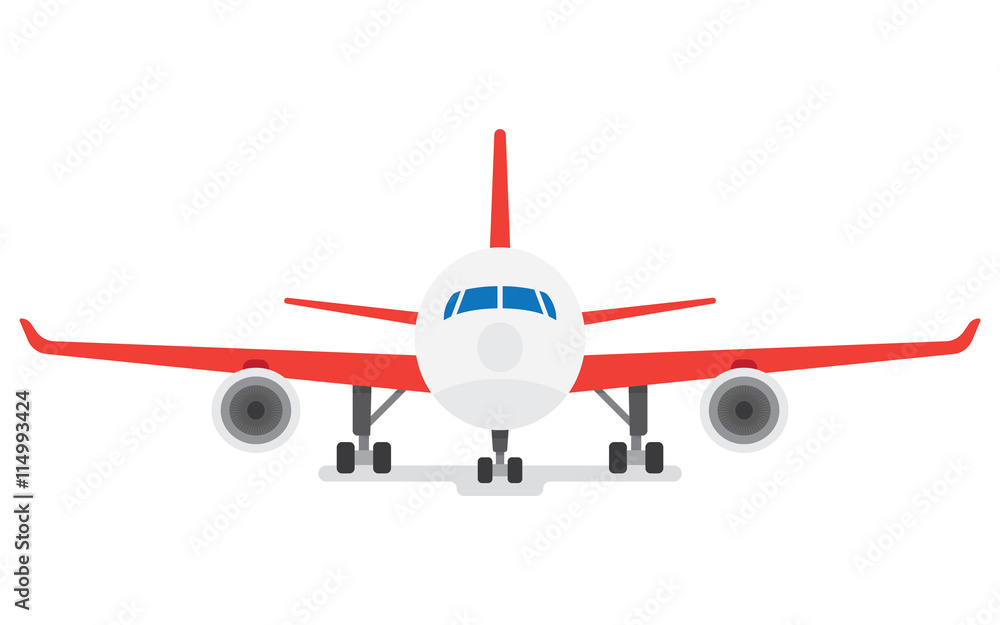 Fototapeta premium Modern Airplane isolated on white background
