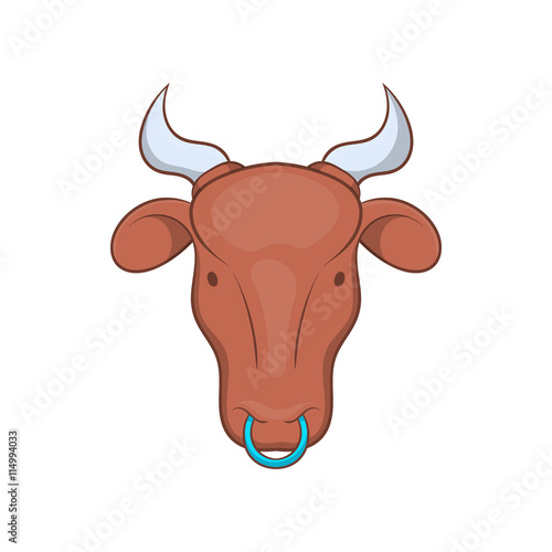 Indian cow icon in cartoon style on a white background