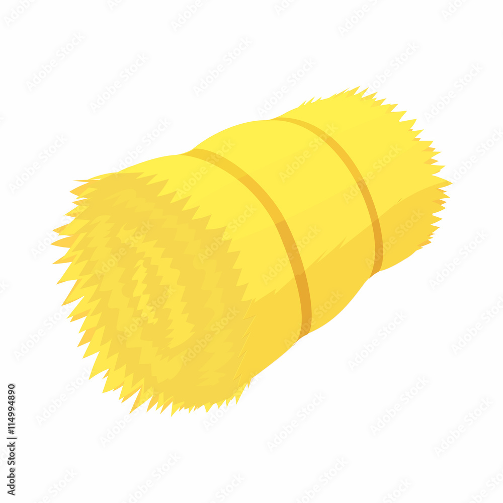 Hay bale icon in cartoon style on a white background Stock Vector | Adobe  Stock