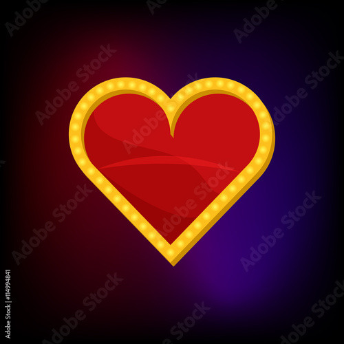 Heart suit card icon in cartoon style for any design