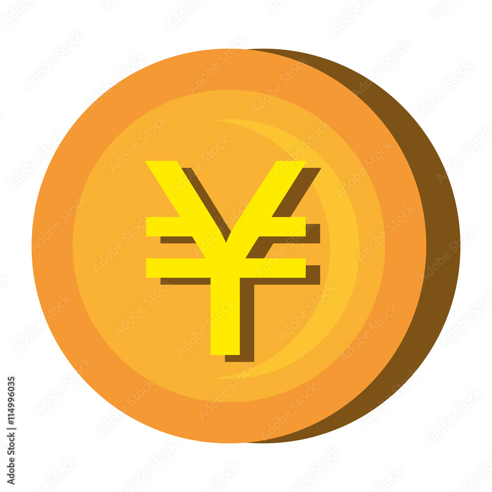 Gold coin icon over white background, vector illustration. Gold coin icon over white background, vector illustration.