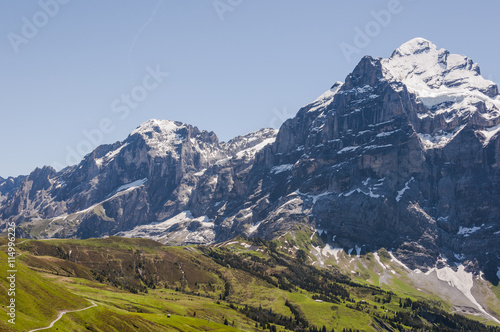 Grindelwald, Alpen, Berner Oberland, Grosse Scheidegg, Wanderweg, Höhenweg, Wetterhorn, Engelhörner, Wanderferien, Schweizer Berge, Sommer, Schweiz