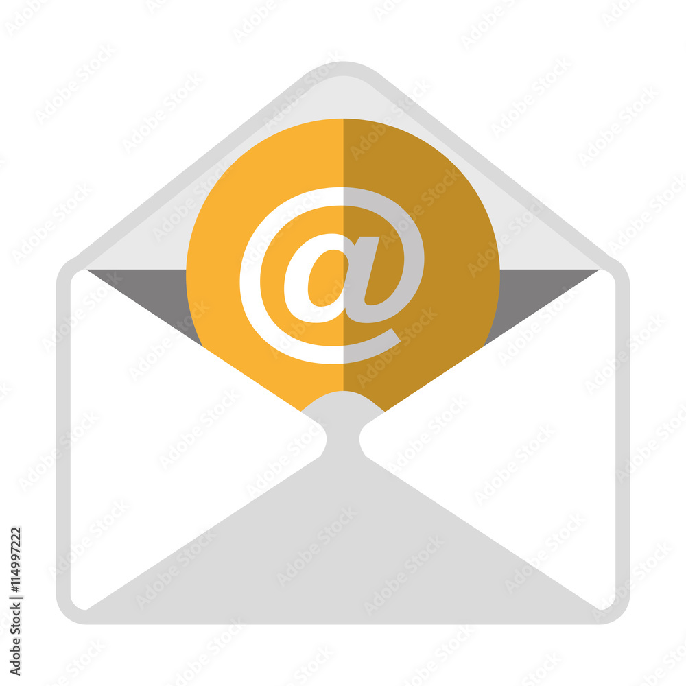 Email with virtual content icon on white background, vector illustration. Email with virtual content icon on white background, vector illustration.