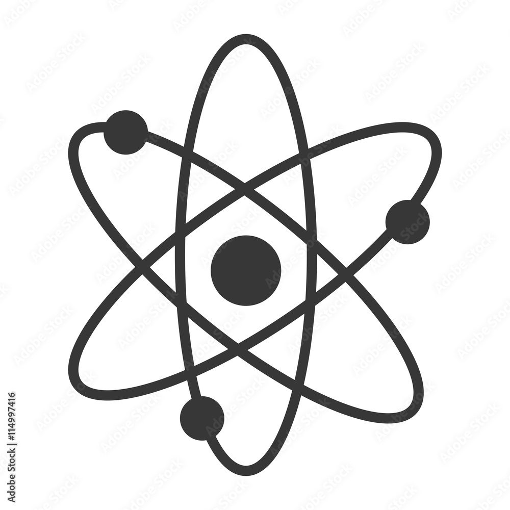 Black atom icon isolated on white background, vector illustration. Black atom icon isolated on white background, vector illustration.