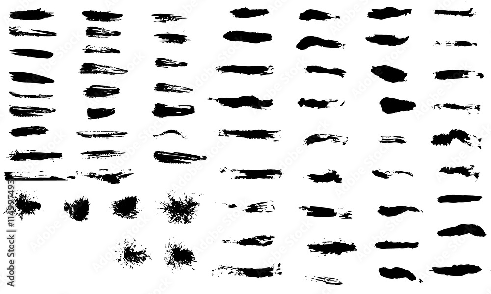 Hand drawn paint grunge brush strokes, drops and shapes. Hand drawn paint grunge brush strokes, drops and shapes.