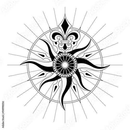 Vector Antique Compass Rose
