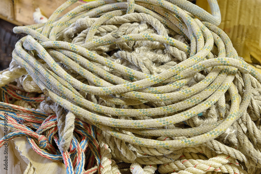 pile of used ropes
