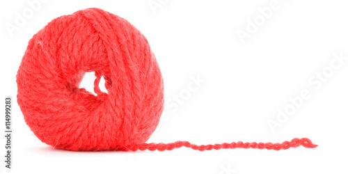 Photos Clew of yarn, tangled texture isolated on white background